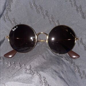 Ray-Ban Gold Frame Sunglasses with Dark Brown Lenses